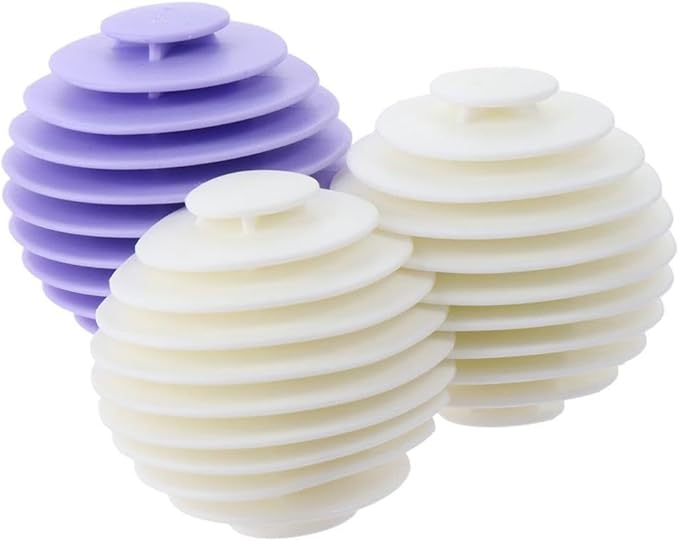 6pcs Laundry Ball, Silicone Wash Ball for Washing Machine, Lint Remover Dryer Balls, Soft Pet Fur Catcher Balls for Laundry, Reusable Home Gadgets(White/Purple)