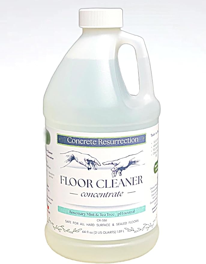 Clean Living Essentials Floor Cleaner – Multi-Surface, Non-Toxic, Plant-Based, pH Neutral, Family & Pet Friendly. Naturally scented for everyday clean. (Rosemary, Mint + Tea Tree)