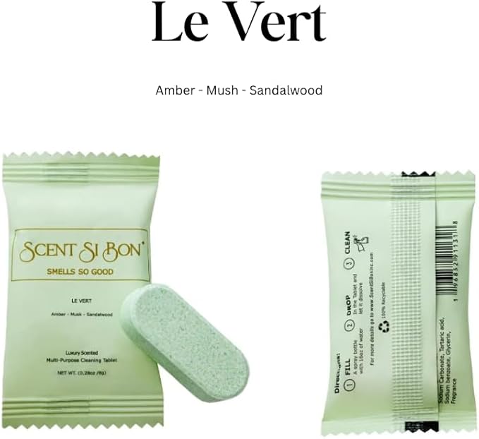 L'Ombre Luxury Scented Multi-Purpose Cleaning Tablets, 4 Count, Makes 4 x 16oz Bottles, Inspired By Iconic Perfumes