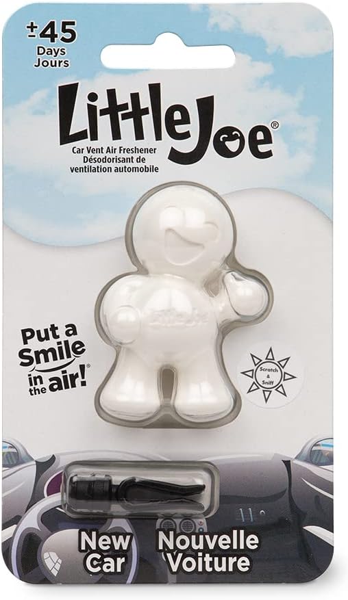 Little Joe 96401 New Car Scent Car Air Freshener Vent Clip, Fights Odors for up to 45 Days, Long-Lasting Freshness, Cute Car Odor Eliminator, Pack of 1