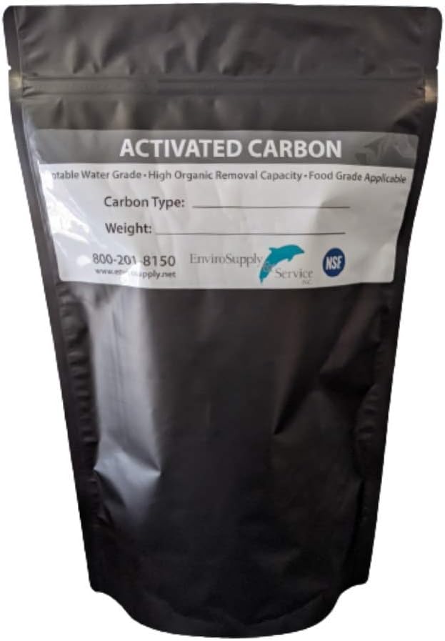 Premium 12x40 Coconut Shell Activated Carbon (Water Filtration, Aquarium Cleaning Charcoal) - Bulk Resealable 5 Pound Bag (80oz)