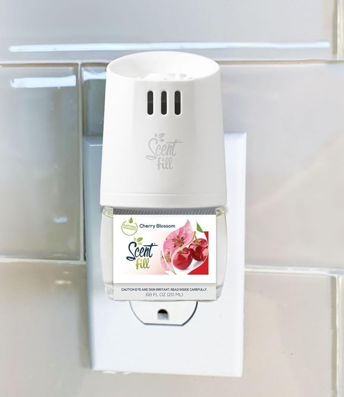 Scent Fill Spring Collection Kit (Lilac Blossom, Cherry Blossom, Honeysuckle, Rosewater), 4 Refills + Diffuser