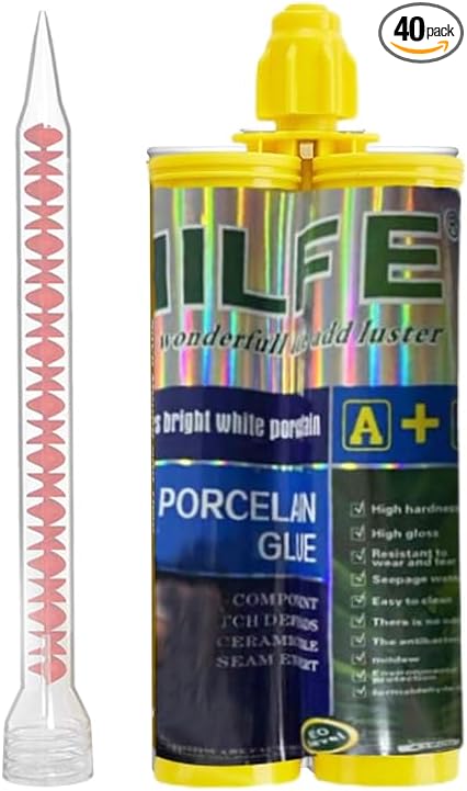 Epoxy Grout Porcelain White , Waterproof Auto-mix Dual Tubes Tile Grout 19 oz 410ml, Reconstruct Grout Line for Shower Bathroom Kitchen Swimming Pool, Wall and Floor竊똂aulk Gun NOT Included (1, Black)