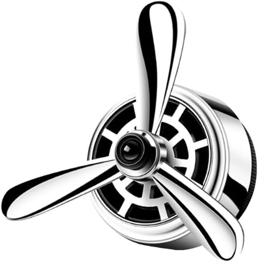 Car Air Condition Outlet Clip, Stylish Propeller Dashboard Air Vent Trim Clips, Air-Driven Diffuser, Creative Automotive Interior Decoration Accessories for Women Men (Silver, 1PC)