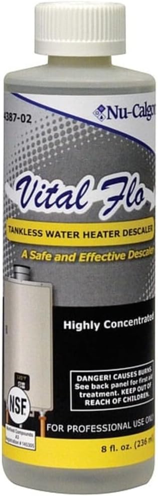 NU-CALGON 4387-02,438702 VITAL-FLO TANKLESS WATER HEATER 8 OZ DESCALER