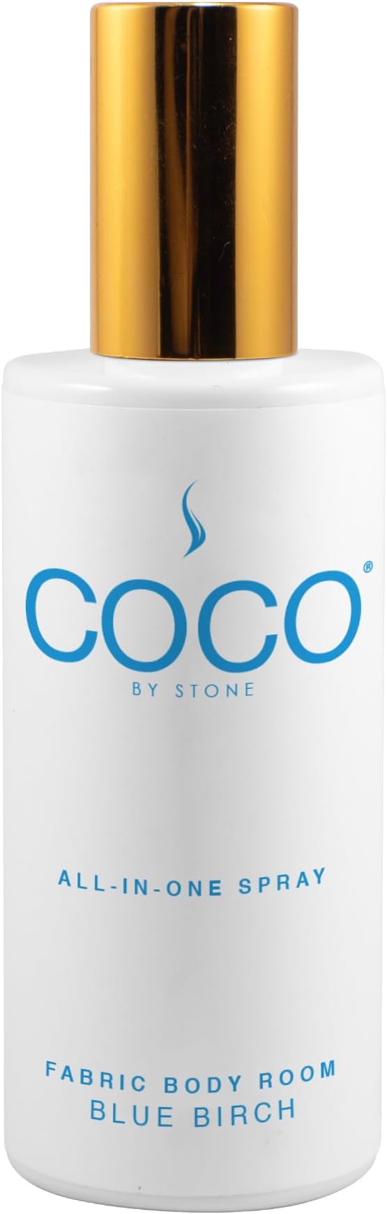 COCO by Stone 5oz All-in-One Spray (Blue Birch) Shake & Spray Formula for Fabric, Pillows, Interiors, Clothing, Home Fragrance Accessories, Room Perfume, Room Deodorizer, Vegan & Cruelty-Free