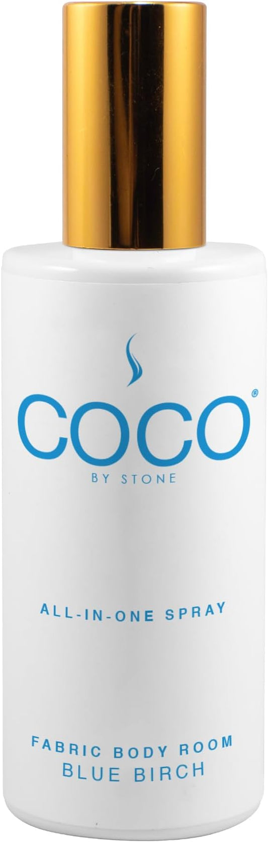 COCO by Stone 5oz All-in-One Spray (Blue Birch) Shake & Spray Formula for Fabric, Pillows, Interiors, Clothing, Home Fragrance Accessories, Room Perfume, Room Deodorizer, Vegan & Cruelty-Free