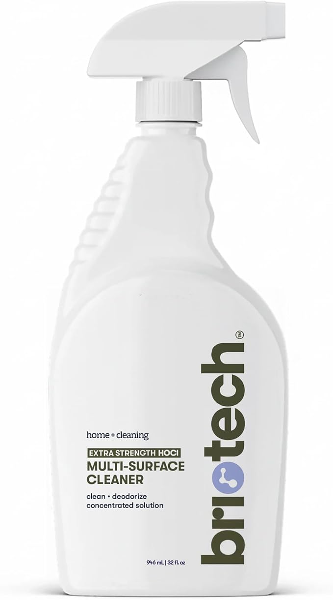 BRIOTECH Extra Strength HOCl Cleaner, 500 PPM Hypochlorous Acid Concentrate, ULV Foggers & Humidifiers, Professional Deodorizer for Dental, Offices, Schools, Homes, Peroxide Free, 32 fl oz