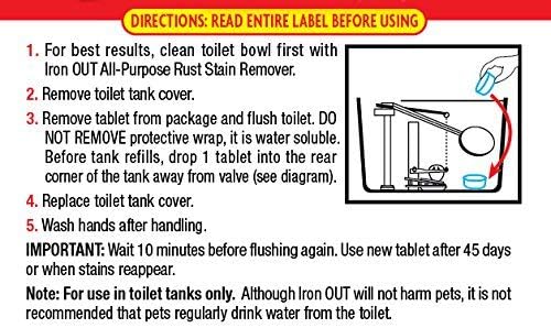 Iron OUT Automatic Bowl Repel Rust and Hard Water Stains with Every Flush, Household Toilet Cleaner