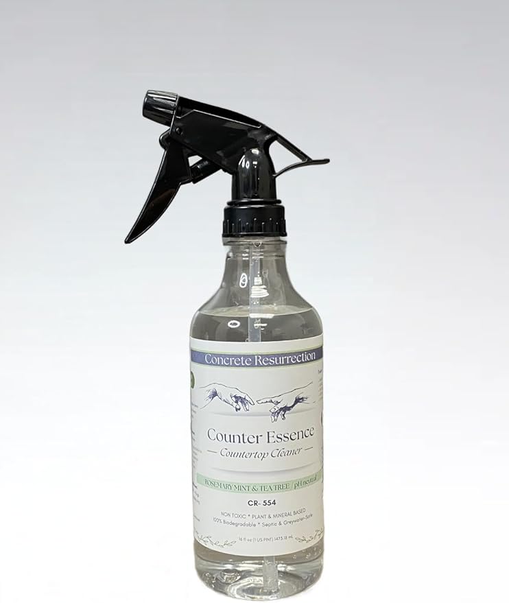 Clean Living Essentials Countertop Cleaner – Multi-Surface, Non-Toxic, Plant-Based, pH Neutral, Family & Pet Friendly. Naturally scented for everyday clean. (Rosemary + Mint + Tea Tree)