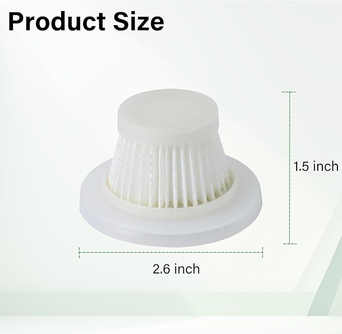 3 Pack Replacement Filter Compatible with Compact Cordless Vacuum, Washable Hepa Filter