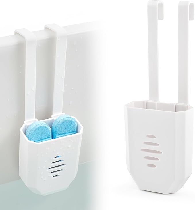 Toilet Tank Cleaning Tablet Holder,Hanging Bowl Cleaning Tablest Bracket,Keeping Tablets from Blocking Hole in Tank,Easy to Install,Fits Most Standard Toilet Tablets Tanks(2pcs)