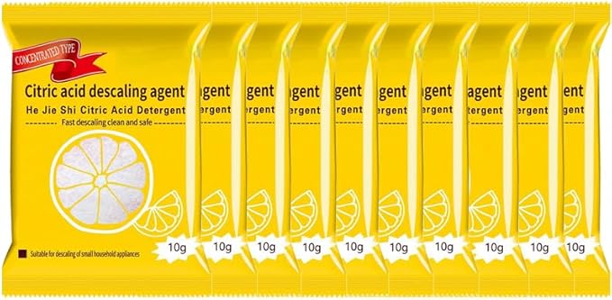Citric Acid Descaling Agent, Food Grade Concentrated Powder, Individually Wrapped Descalers for Kettles, Household Kitchen Appliances, Powerful Limescale Remover, Fast Descaling Clean and Safe (10)