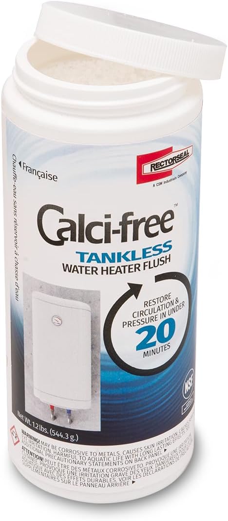 RectorSeal Calci-Free 68708 Tankless Water Heater Cleaner, Easy Application, Plumbing, 1.2 lb