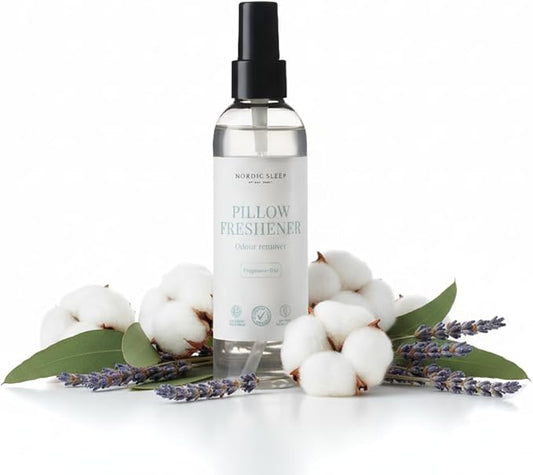 Nordic Sleep by Fossflakes, Pillow Freshener Scent-Free 190 ml – Probiotic Odor Eliminator Spray, Hypoallergenic & Fragrance-Free, Long-Lasting Freshness for Pillows & Bedding