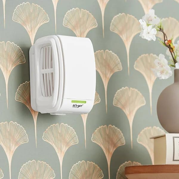Oxygen-Supreme Air Freshener System – Wall Mounted Odor Eliminator & Continuous Fragrance Dispenser for Large Rooms, Offices, Hotels, Restrooms – White