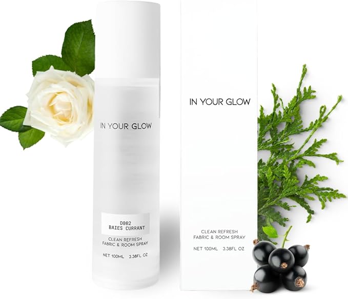 In Your Glow Fabric & Room Mist Spray– Long-Lasting Clean Scent, Unisex Luxury Fragrance & Odor Eliminator, 100ml- D002 BAIES CURRANT