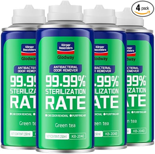 Glodway Air Refresher,Odor Eliminator Remover Spray,Odor Remover,Green Tea Long-Lasting Scent For Home,Couch,Mattress,Furniture, bathroom,Fabrics & Trash,6 Ounce,4 pack
