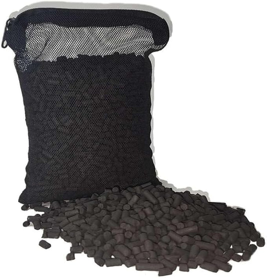 Activated Charcoal Vent Filter with Mesh Bag - Universal Fit for 4" Pipes - Odor Control for Roof, Sewer, RV, Boat, Plumbing Vents