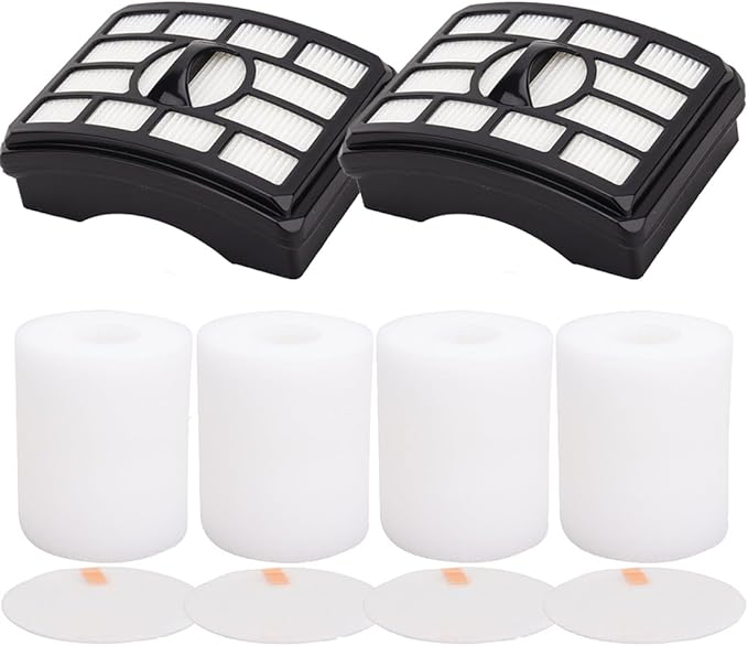 Vacuum Filters Replacement for Shark Rotator Professional Lift-Away NV500 NV501 NV502 NV503 NV505 NV510 NV520 NV552 ZU780 ZU782 ZU785 UV560, 2 HEPA Filter, 4 Foam & 4 Faux Felt Filter # XFF500&XHF500