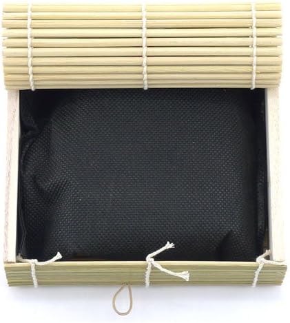 BambooMN Granulated Bamboo Charcoal Odor Absorber Bag in Decorative 6" x 6" x 1.75" Green Heart Box, 4 Pieces