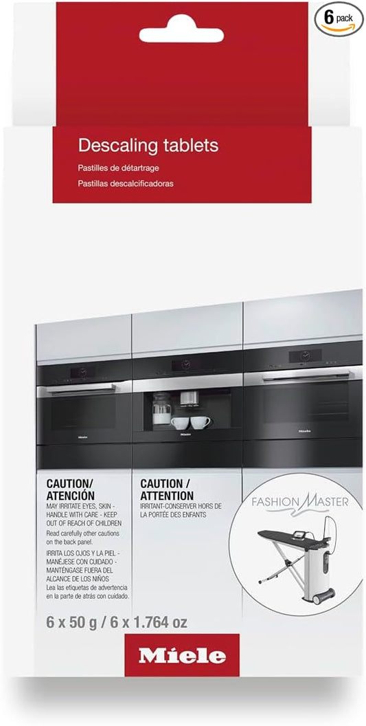 Miele Descaling Tablets for Coffee Machines, Steam Ovens, Ovens, Ranges, 6 count