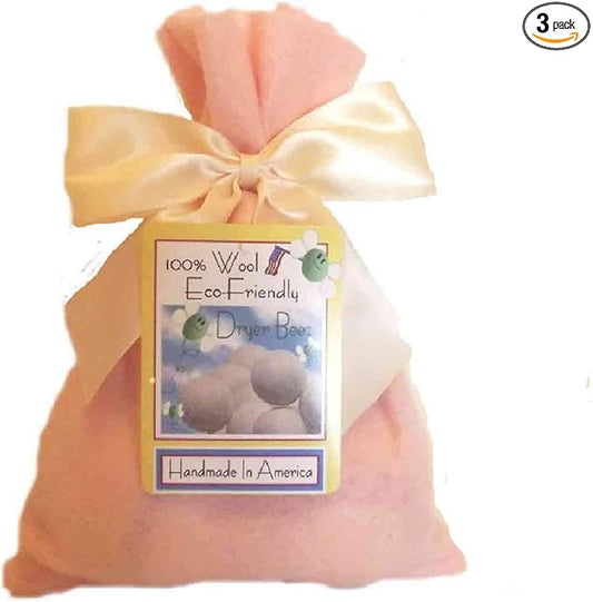 Three Eco-Friendly 100% Wool Dryer Balls - Handmade in America, Natural and Unscented