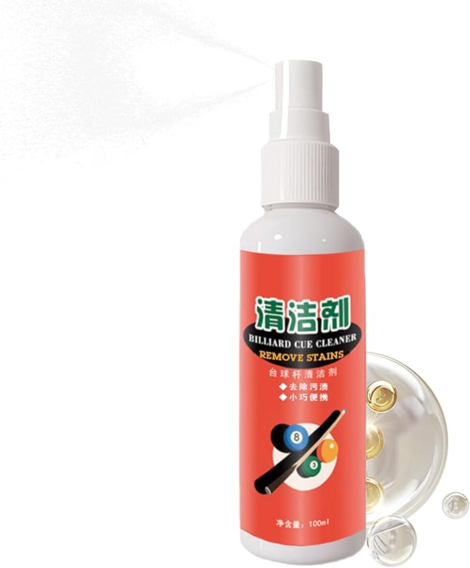 Billiard Cue Cleaner - 100ml Cleaning Stain Remover | Portable Pool Cue Cleaner for Billiards - for Players Enthusiasts Beginners Home Club Daily Travel Party