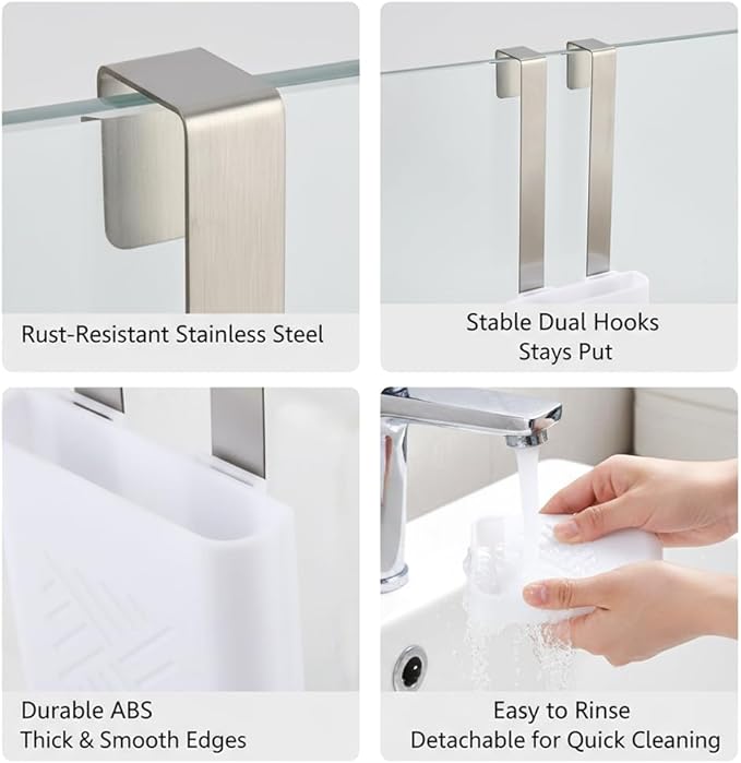 2 Pcs Toilet Tank Cleaning Tablet Holder, Hanging Toilet Tank Cleaner Caddy, Bleach Tablet Bracket, Bowl Cleaner Carrier for Polluting Water Tank, 7.6'' x 2.7'' x 1.57'' (COLOR:White)