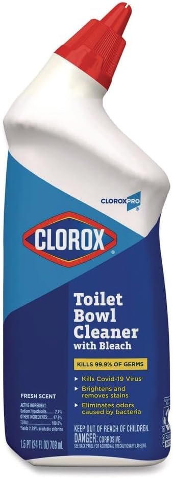 Clorox Toilet Bowl Cleaner with Bleach, Fresh Scent, 24oz Bottle