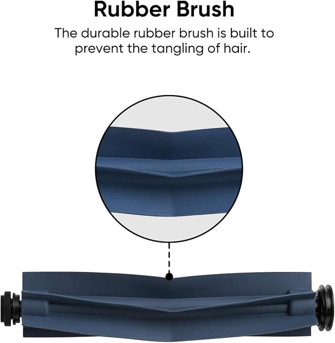 eufy Accessory-Replacement Rubber Roller Brush and Replacement Brush Guard, Compatible with eufy X10 Pro Omni