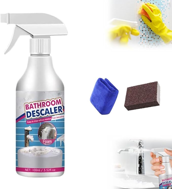Bathroom Descaler Cleaner, 2026 Upgraded Multipurpose Stubborn Stains Cleaner, Bathroom Descaler Cleaners, Bathrooms Cleaning Foam Spray for Kitchen Bath Sink Glass (1)