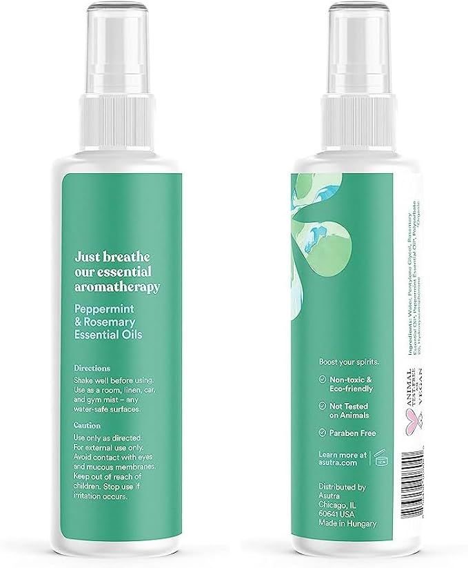 ASUTRA Multi-Use Essential Oil Aromatherapy Spray (3 Scent Variety Pack), 4 fl oz Each – Mist for Face, Body, Rooms & Linens – Car, Fabric, and Bathroom Freshener