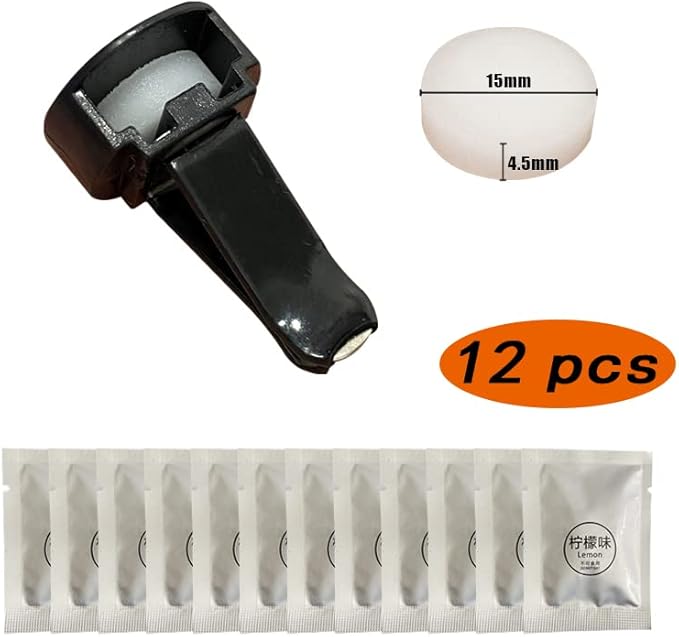 12 Pack Car Air Vent Clip Freshener Refills Solid Fragrance Replacement Pads,Stock Up on Our Solid Fragrance Replacement Pads for Your Car Vent Clip Air Freshener and Enjoy Fragrance on Your Daily Drives(Lemon)