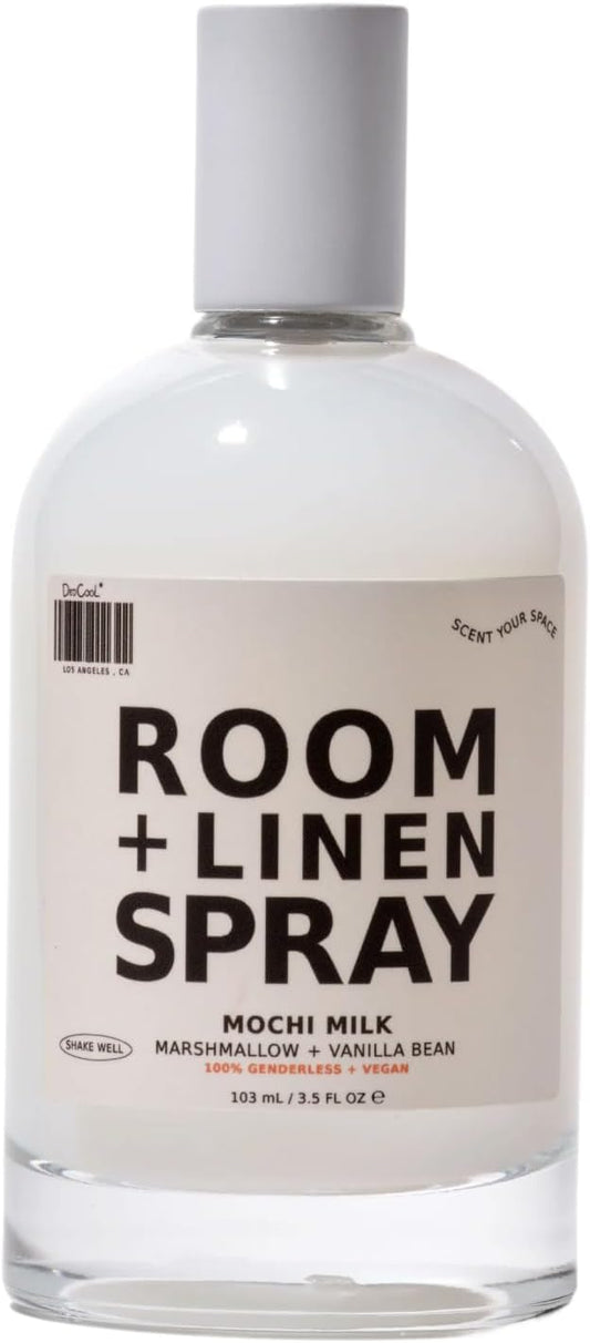 DedCool Room + Linen Spray | Mochi Milk | Natural Fabric & Linen Spray | Non-Toxic, Essential Oil Infused | Freshens Home, Bedding, Couch, Closet & Bathroom | 3.5 fl oz