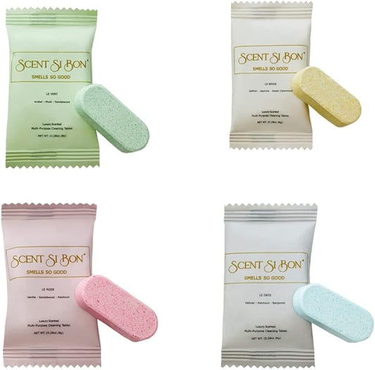 L'Ombre Luxury Scented Multi-Purpose Cleaning Tablets, 4 Count, Makes 4 x 16oz Bottles, Inspired By Iconic Perfumes