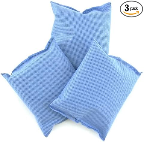 BambooMN Activated Bamboo Charcoal Odor Absorbing Moisture Eliminating Pouch, 180g Per Bag, 3 Units, Blue