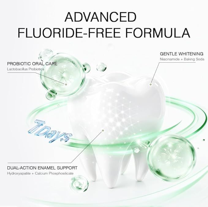 Toothpaste Tablets with CalciumPhosphosilicate&Hydroxyapatite,Fluoride Free mouthwash Tablets,Plastic Free Travel Size toiletries,whiteningDental Cleaning Tablets,60 Count Mint