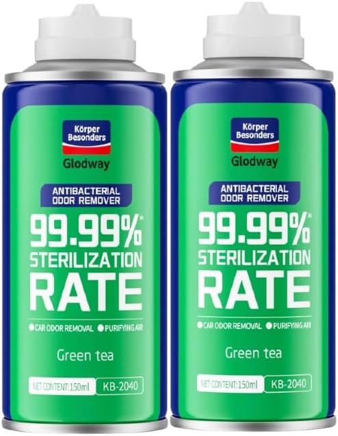 Glodway Air Refresher,Odor Eliminator Remover Spray,Odor Remover,Green Tea Long-Lasting Scent For Home,Couch,Mattress,Furniture, bathroom,Fabrics & Trash,6 Ounce,2 pack