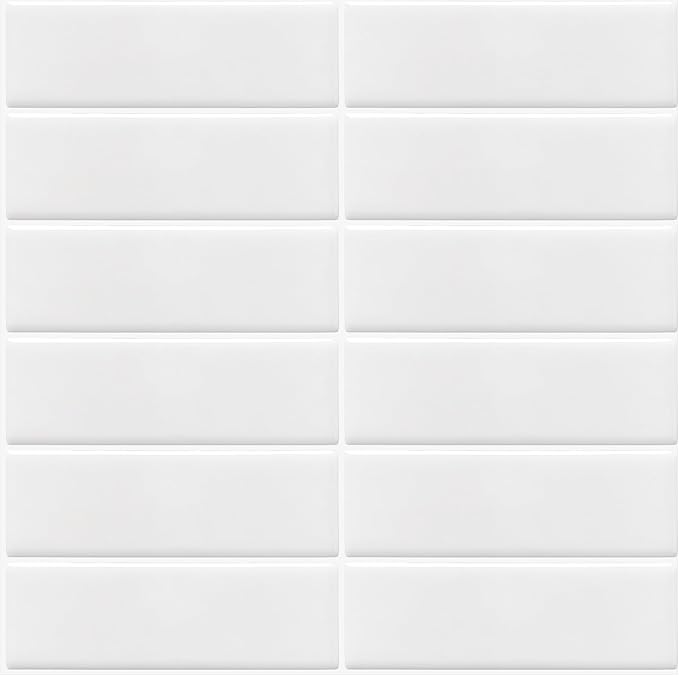 Peel and Stick Tile, New Upgrade Thicker Design Self Adhesive 12" x 12" Large Premium Finger Tiles for Kitchen,Bathroom, Living Room, RV Etc (10-Sheet,White).
