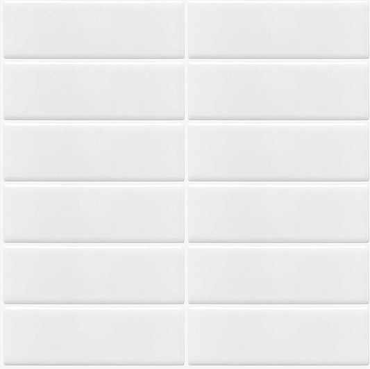 Peel and Stick Tile, New Upgrade Thicker Design Self Adhesive 12" x 12" Large Premium Finger Tiles for Kitchen,Bathroom, Living Room, RV Etc (10-Sheet,White).