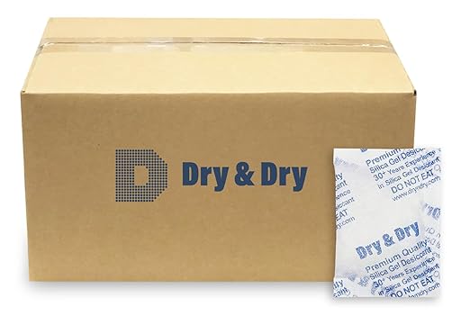 Dry & Dry 20 Gram [500 Packets] Silica Gel Packets Desiccants, Silica Packets - Rechargeable Moisture Absorbers for Food Storage, Electronics, 3D Filament & Safes