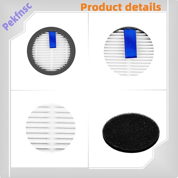 HEPA Filter Fit for Afoddon A200Pro A200 Fit for ORFELD B08 C10A C10G Fit for NEOUARE S12 S25 S26 Series Cordless Vacuum Cleaner with Sponge Filters Replacement Parts