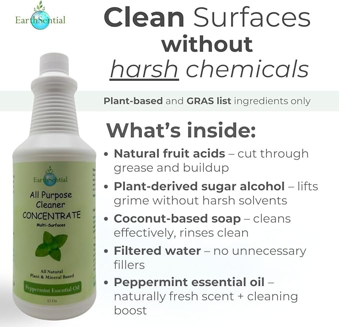 Plant-Based All-Purpose Cleaner Concentrate, 32 fl oz (Makes 64 Bottles) (Peppermint)
