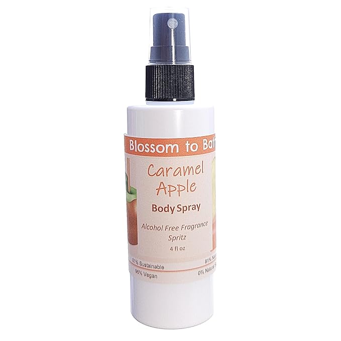 Blossom to Bath Caramel Apple Body Spray (4 Ounce) - Phthalate Free Fragrance - Energizes Skin with a Sweet Fruity Scent