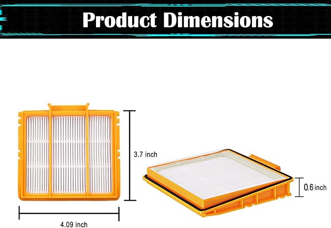 HEPA Filter Replacement for Shark AV2501AE, RV2502AE, AV2501S, AV2511AE, RV2610WA/RV2610WD/AV2810AE – 6-Pack, Washable & Reusable – High-Efficiency Filters for Pet Hair, Dust, and Allergens
