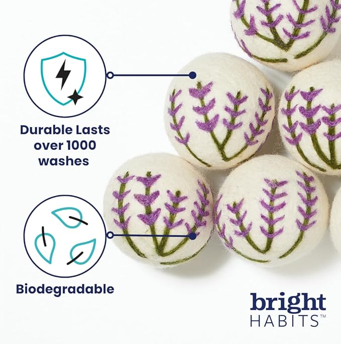 Upcycled Oversized New Zealand Wool Dryer Ball Set Watermelon Design, Handmade Fair Trade Eco Friendly Reusable Wool Dryer Balls for Faster Drying and Softening