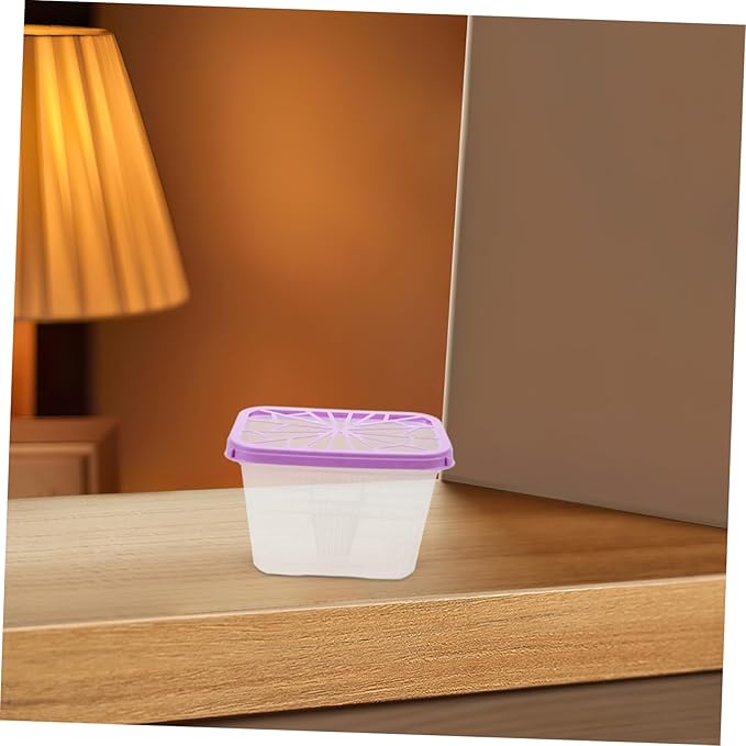 Reusable Moisture Absorber Box Empty Holder for Closet Cabinet Large Capacity Portable Dehumidification Container for Indoor Home Use 4 Pack