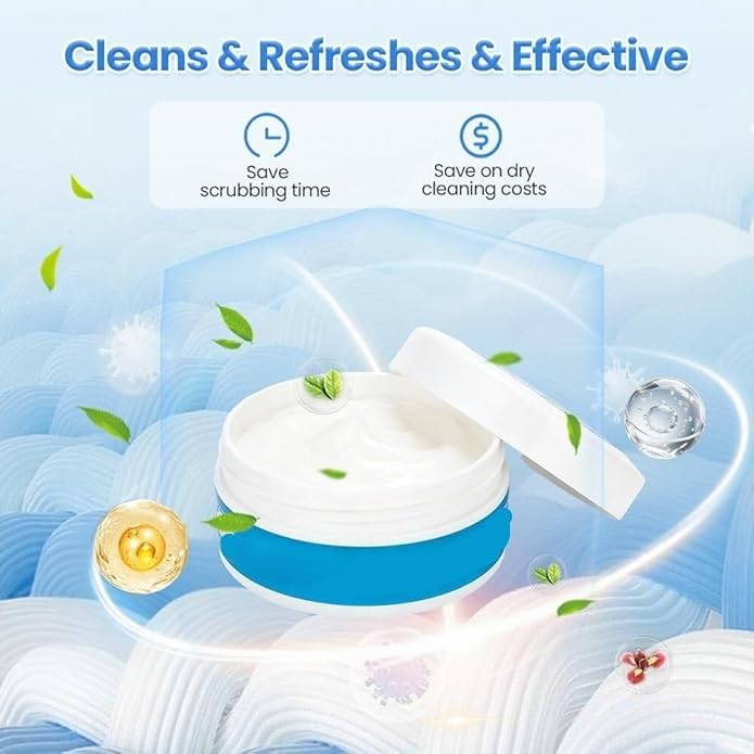 White Shoe Cleaner Cream,No Rinse Quick Brightening Paste with Sponge for Leather Sneakers Soles Removes Dirt