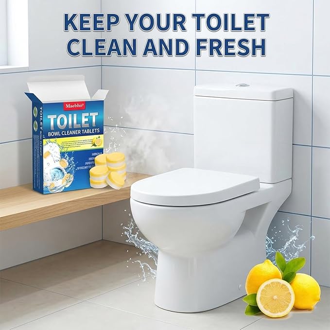 Toilet Bowl Cleaner Tablets – 24 Pack | Powerful Stain Removal, Septic Safe, Lemon Scent | No Harsh Chemicals, Long-Lasting Cleaning for Toilet Bowls